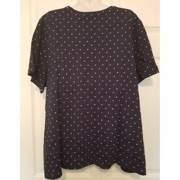 Kim Rogers Women's Top  Black Polka Dot Size 3X Perfectly Soft New Wrinkle Free - Picture 2 of 5